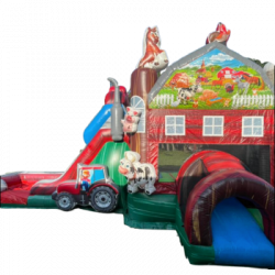 Farm Bounce House Slide Combo