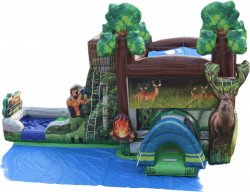 Hunting Outdoors Bounce House with Slide