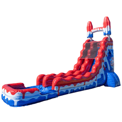 20ft Red, White & Cool Slide W/ Pool