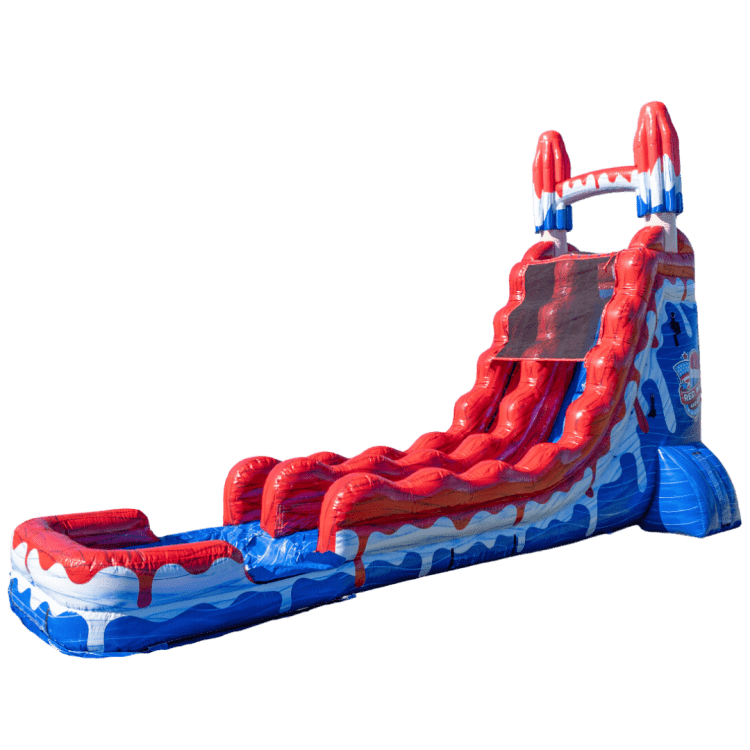 20ft Red, White & Cool Slide W/ Pool