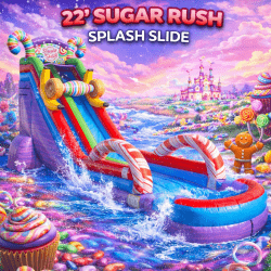 22' Sugar Rush Splash Slide w/ Splash Pad