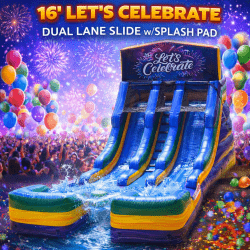 16' Let's Celebrate Dual Lane w/ Splash Pad (14 & Under)