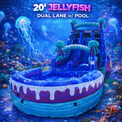 20' Jellyfish Double Lane Slide w/ Pool