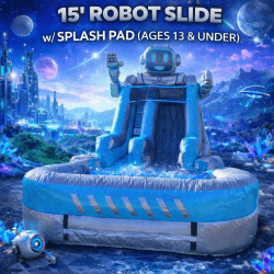 15' Robot Slide w/ Splash Pad (13 & under)
