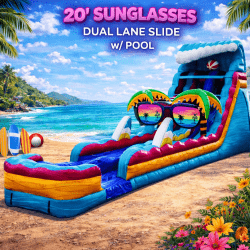 20' Sunglasses Dual Lane Slide w/ Pool