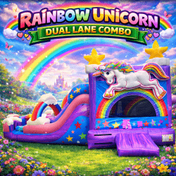 Rainbow Unicorn Bounce Dual Lane Combo