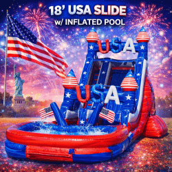 18' USA Slide w/ Inflated Pool