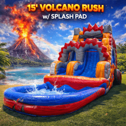 15' Volcano Rush w/ Splash Pad (13 & under)