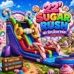 22' Sugar Rush Splash Slide w/ Splash Pad