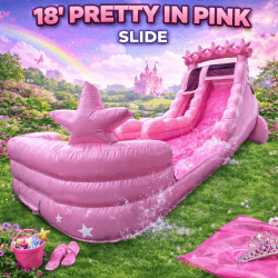 18' Pretty In Pink Slide w/ Pool