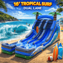 16' Tropical Surf Dual Lane w/ Splash Pad (14 & under)