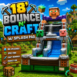 18' Bounce N' Craft Slide w/ Splash Pad