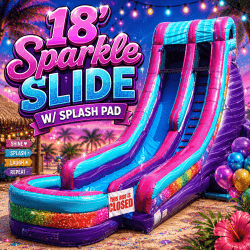 18' Sparkle Slide w/ Splash Pad